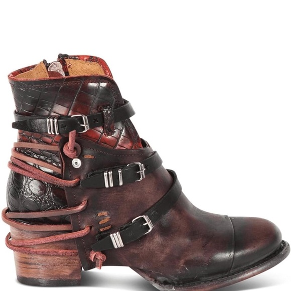 Freebird by Steven Red Ankle Boots with Straps - Picture 3 of 8